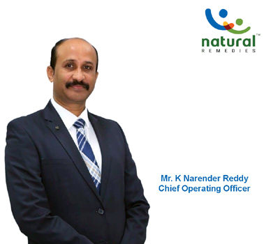 K. Narender Reddy as Chief Operating Officer, Natural Remedies